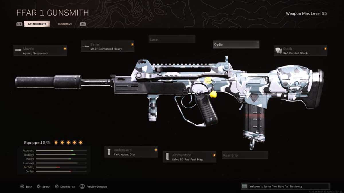 ترکیب اسلحه FFAR در بازی Warzone